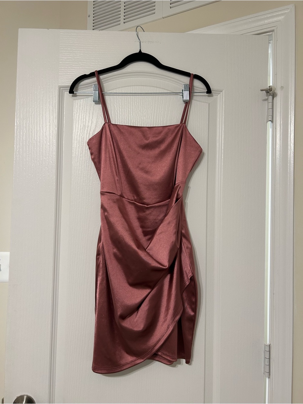 Windsor’s Satin Draped Dress - Rose Pink